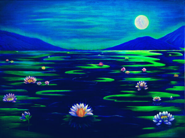 LOTUSES IN THE FULL MOON (Multiple sizes available) - Image 2