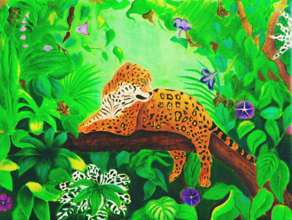 LEOPARD IN THE FOREST (16X20”)