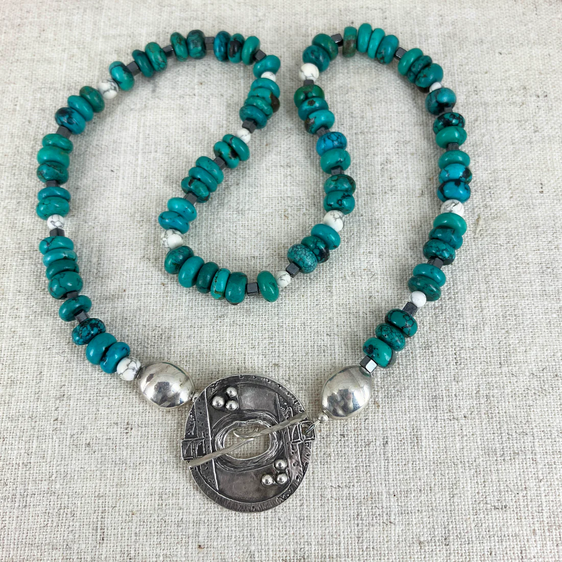 Shielded in God's Love Turquoise Necklace