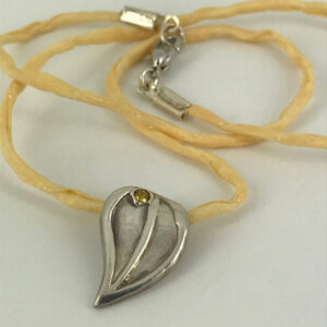 Gemstone Leaf Necklace on REAL SILK