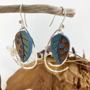 Going Dotty Color Shift leaf earrings