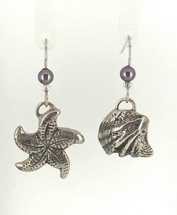Sea Life Fine Silver Earrings