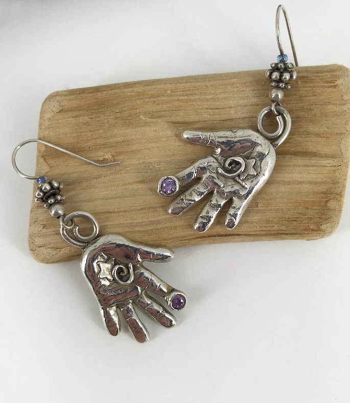 Helping Hands Fine Silver Earrings