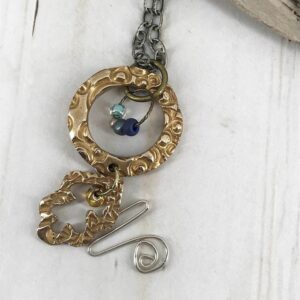 Circle Round! Bronze and Silver Necklace