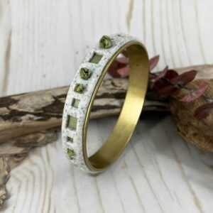 Green Sprouts Bangle Bracelet on White Granite
