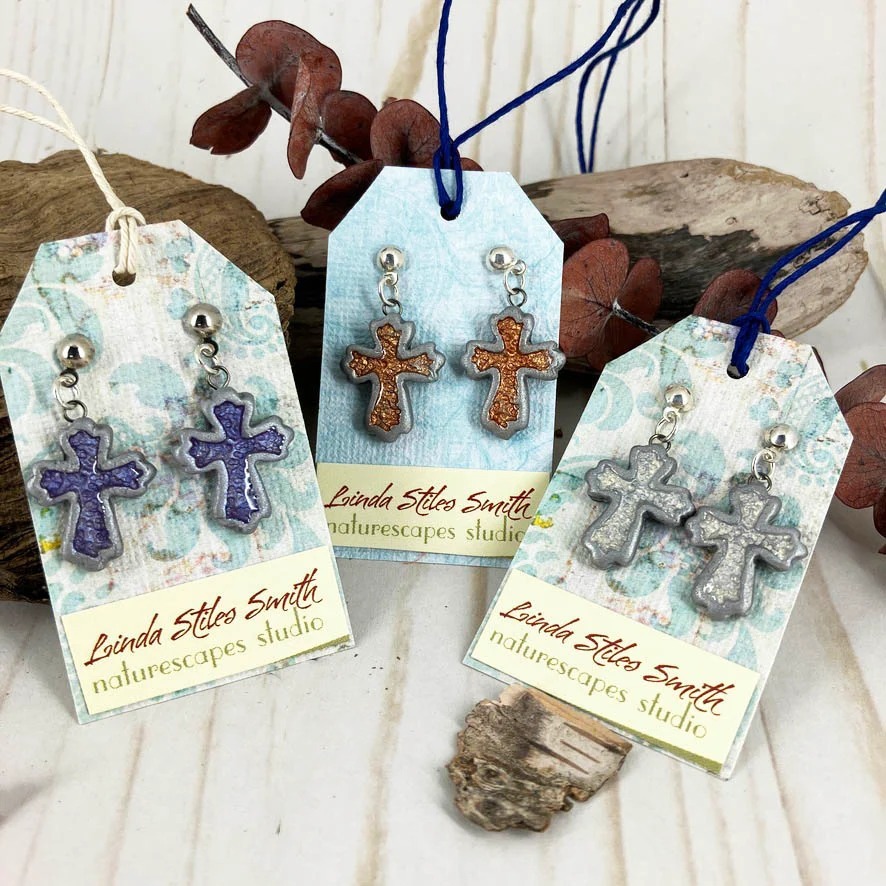 Inner Glow Cross Earrings Cool Tones Collection