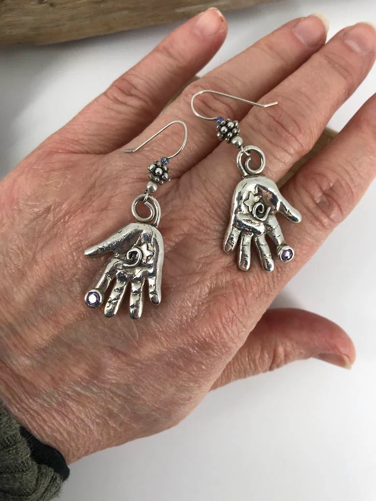 Helping Hands Fine Silver Earrings