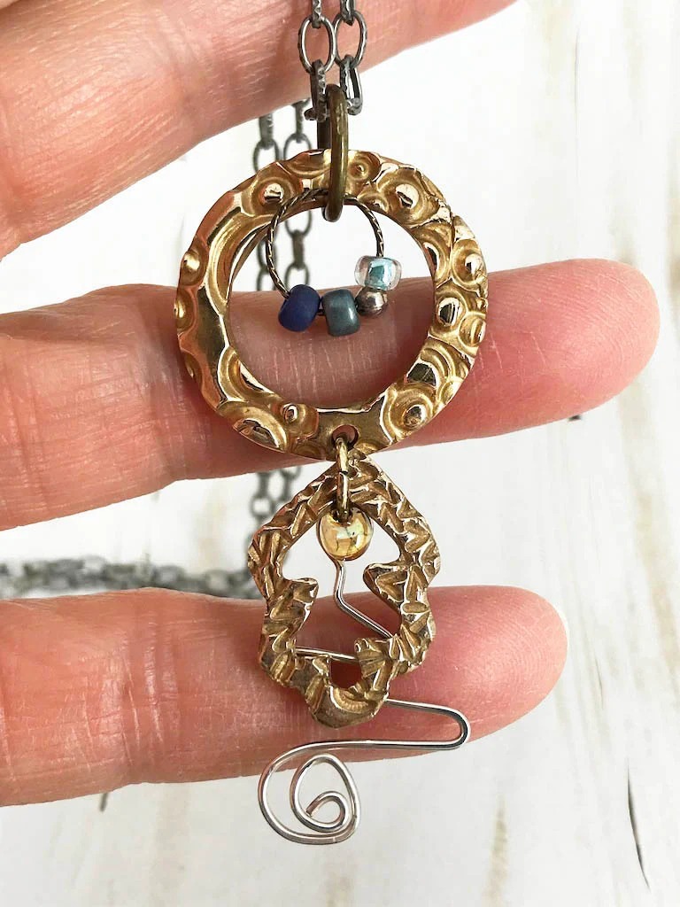 Circle Round! Bronze and Silver Necklace