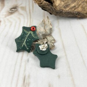 Holly Leaves Post Earrings