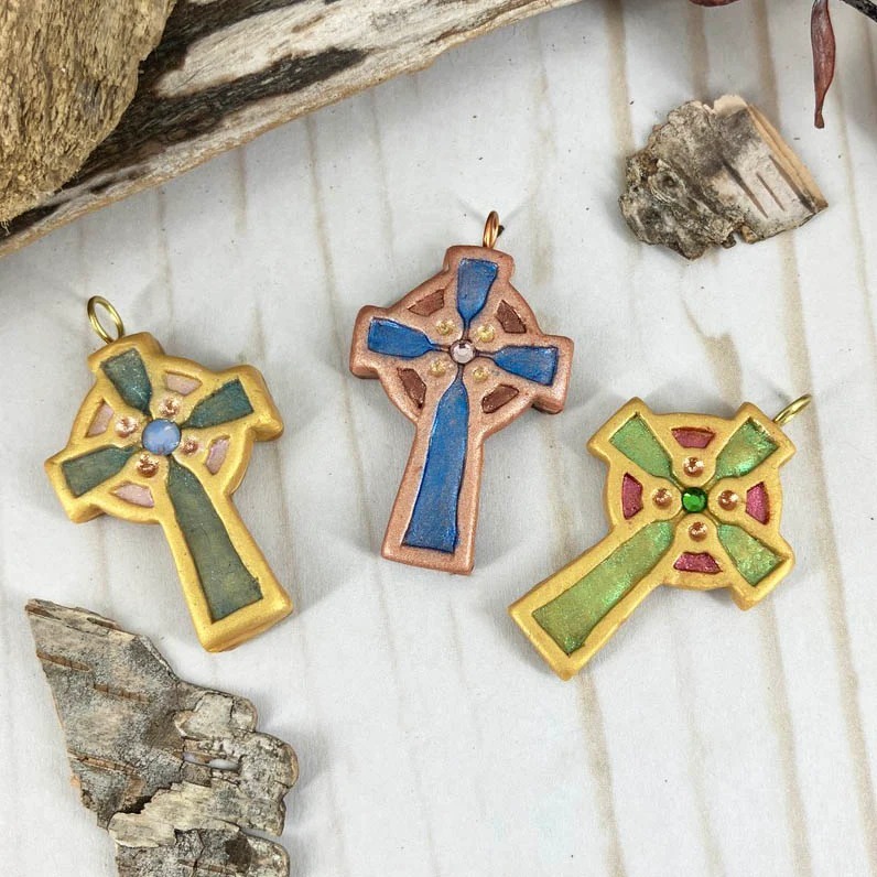 Abide in Me Small Celtic Cross Pendant