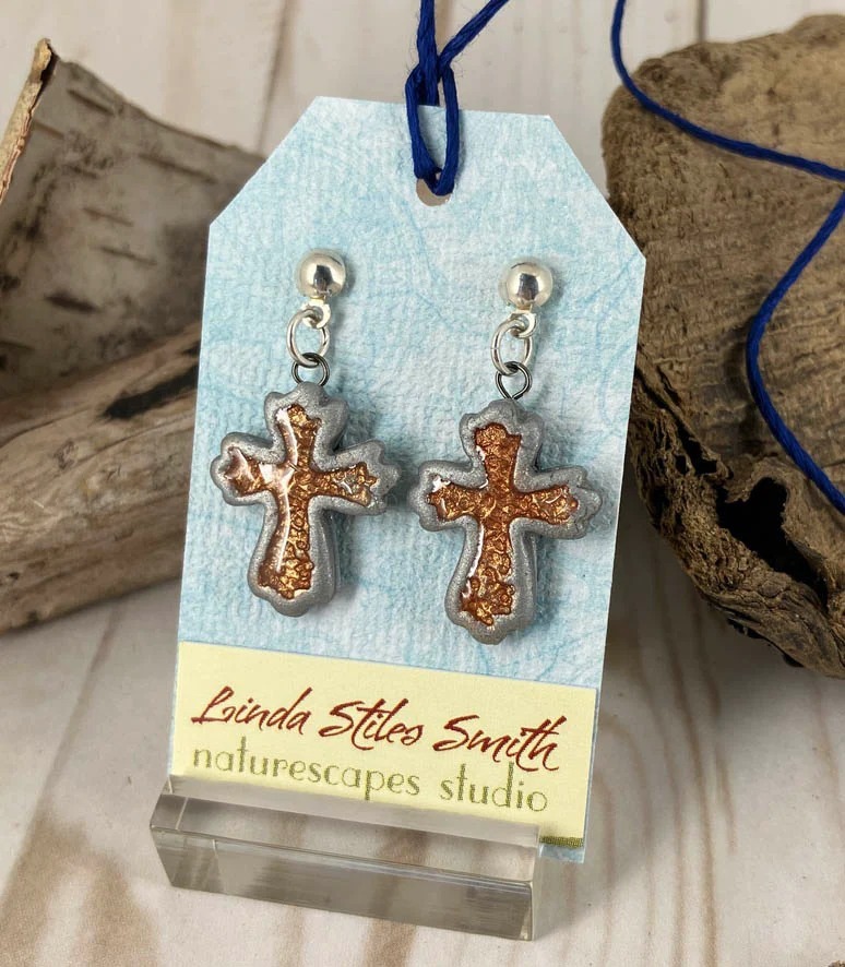Inner Glow Cross Earrings Cool Tones Collection