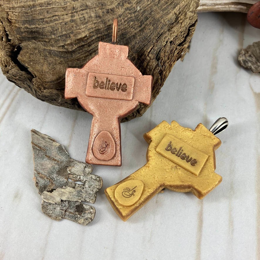 Abide in Me Medium Celtic Cross Pendant