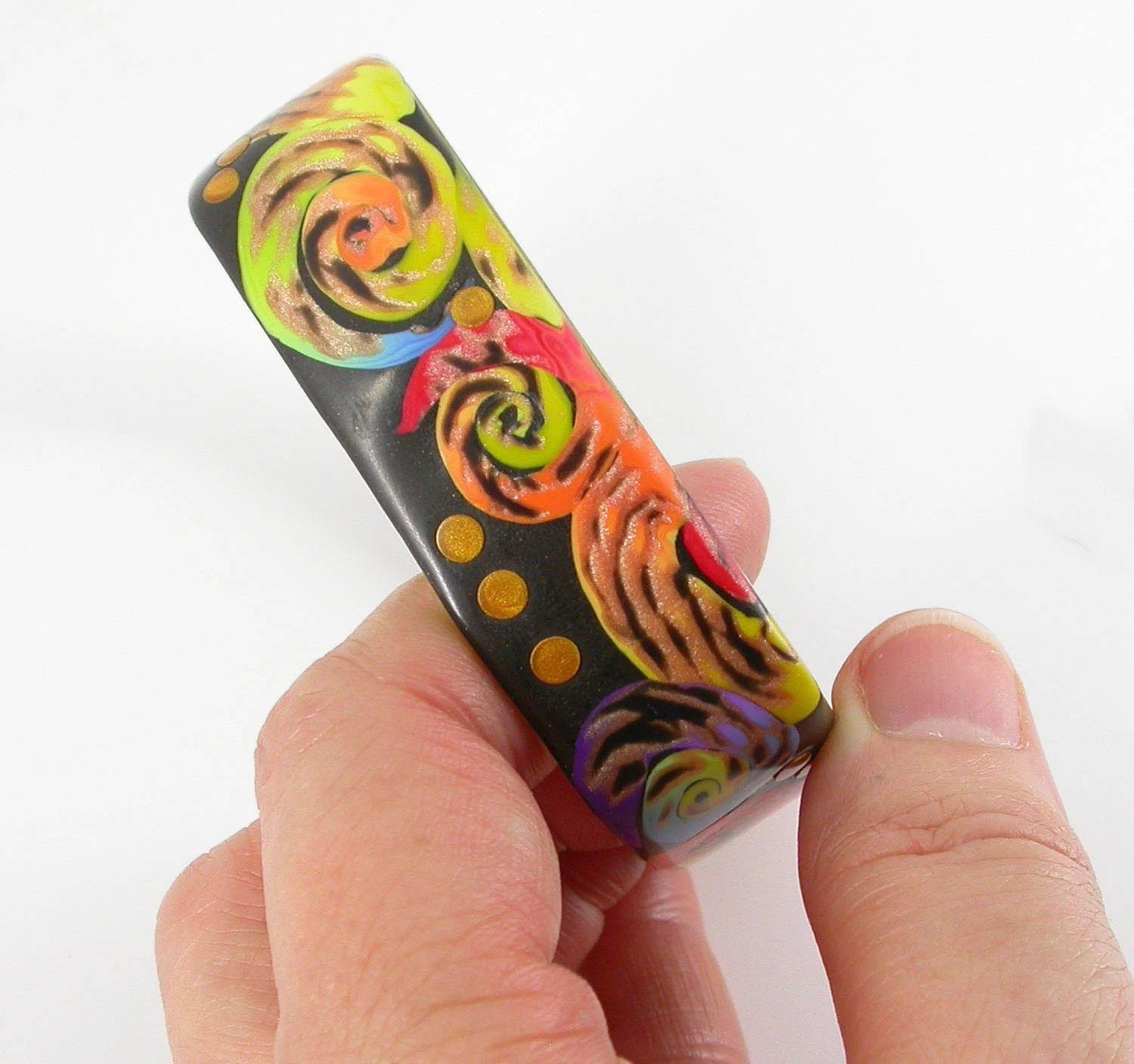 Symphony of Colorful Swirls Bangle Bracelet