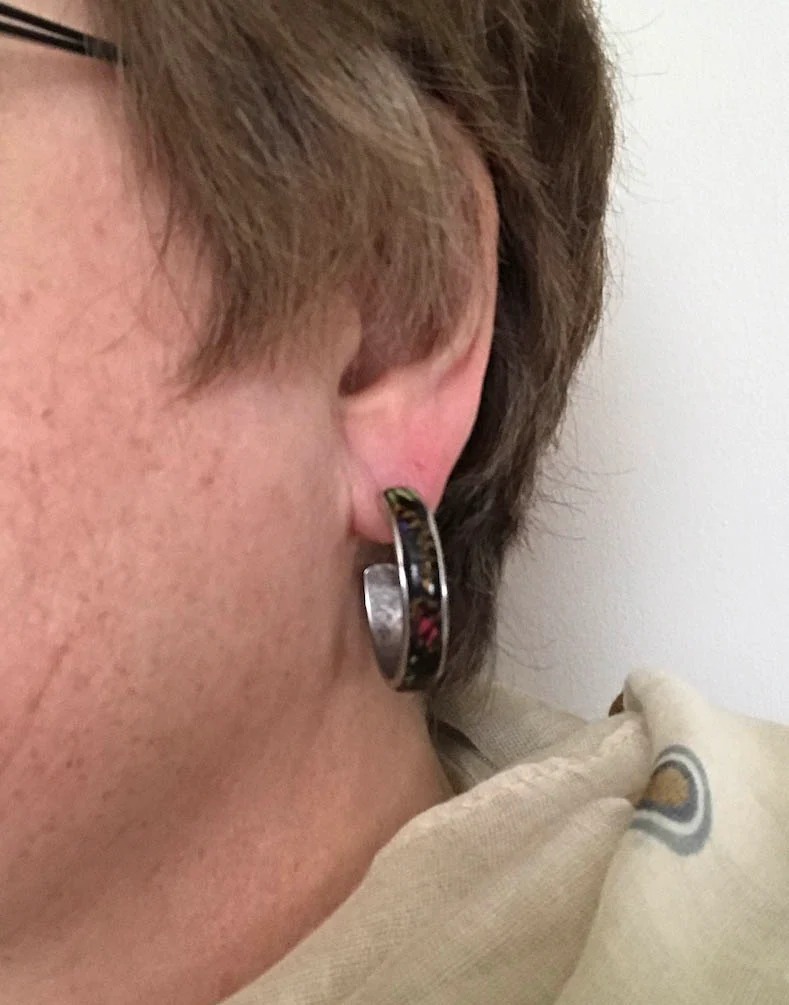 Basic Black with a Touch of Gold Hoop Earrings