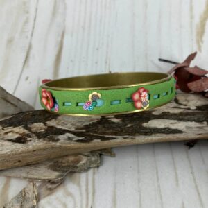 Leafy Green peak-a-boo Bangle Bracelet is one of a kind
