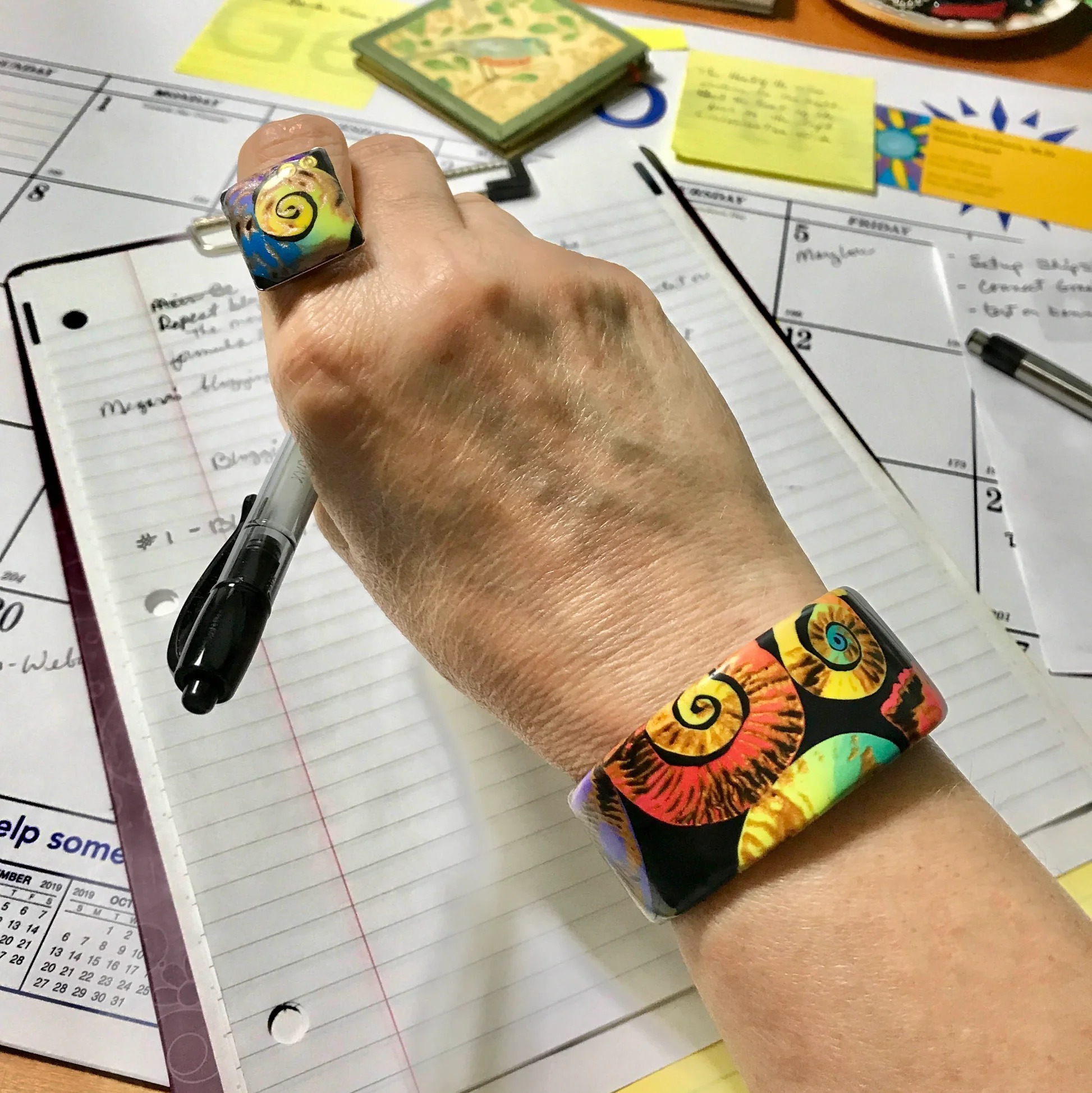 Symphony of Color Swirls Cuff Bracelet