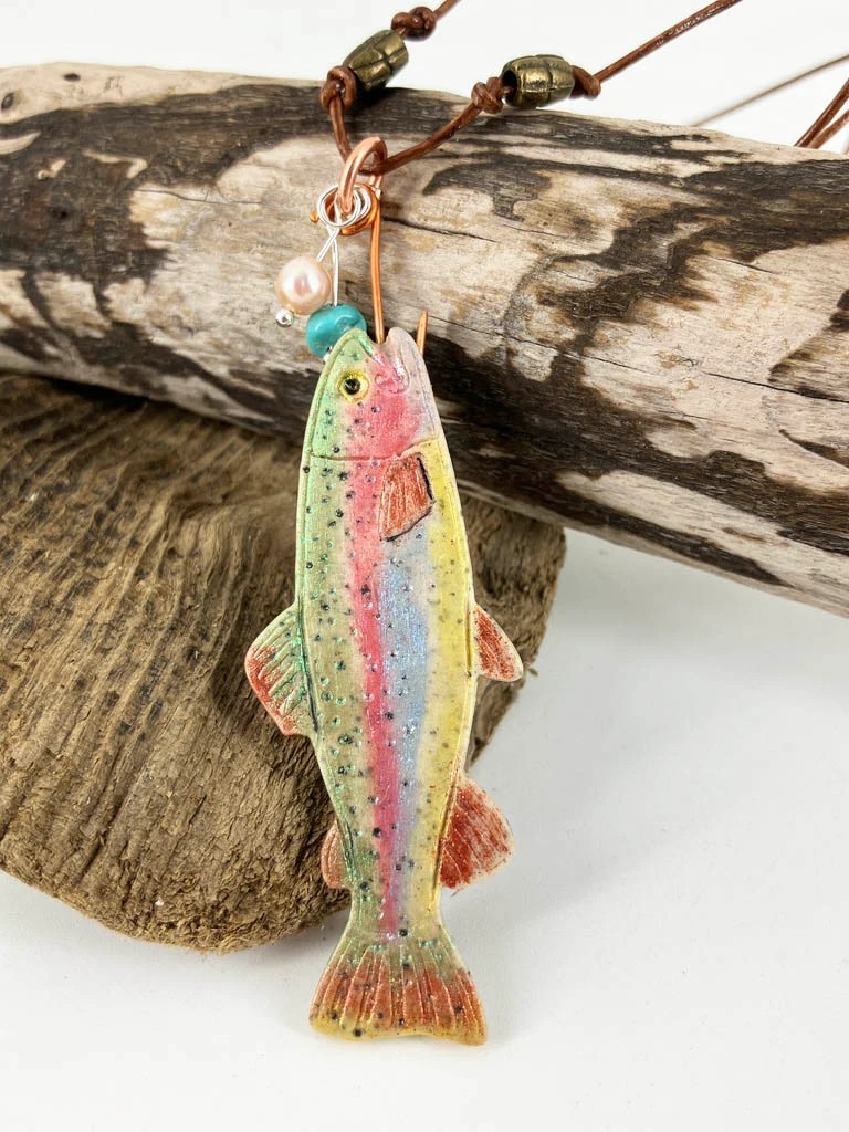 Gone Fishing! Rainbow Trout Necklace