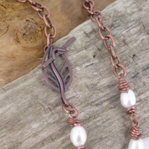 Copper And Freshwater Pearls Necklace