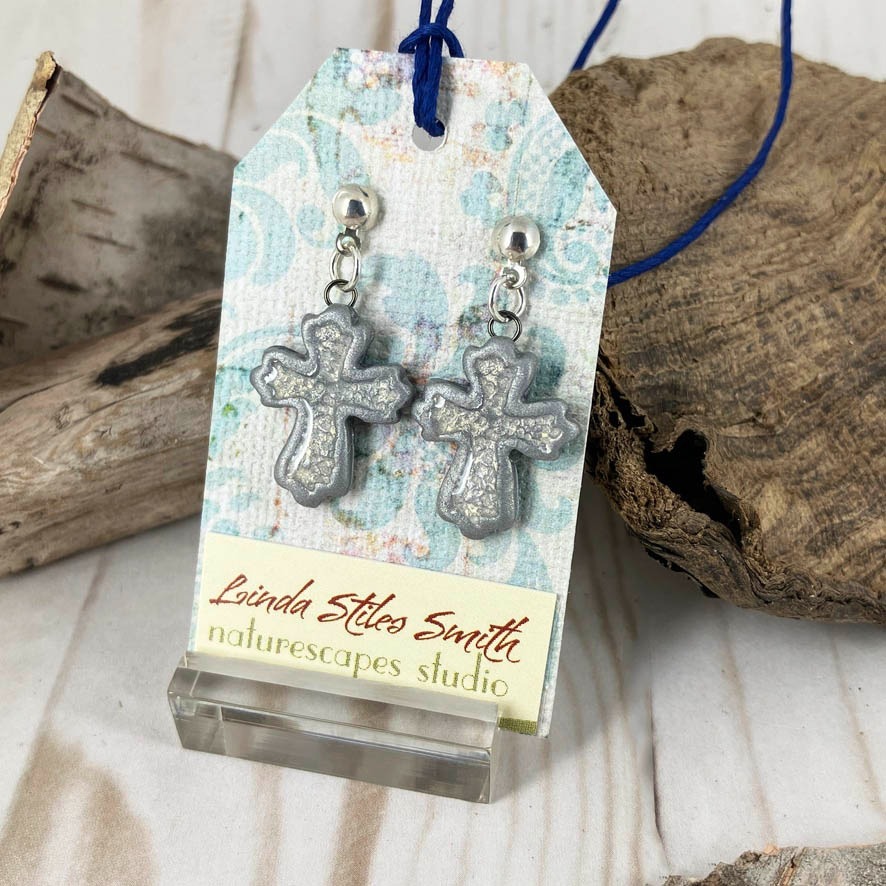 Inner Glow Cross Earrings Cool Tones Collection