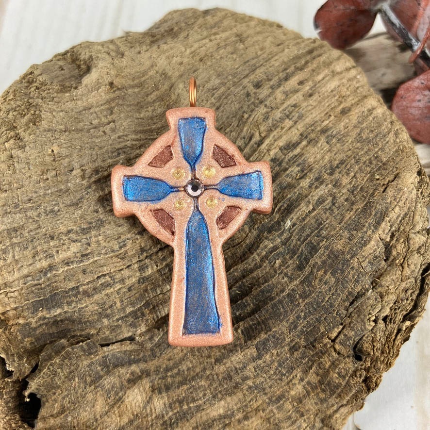 Abide in Me Small Celtic Cross Pendant