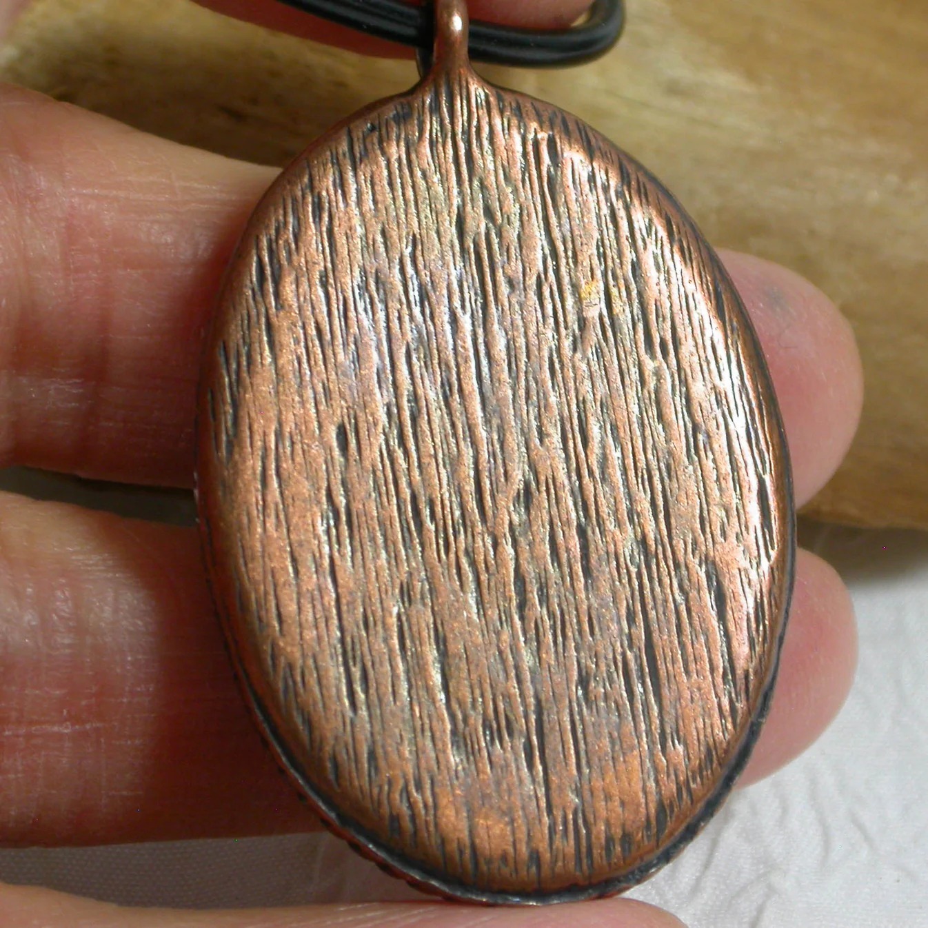 Purple Swirl Nautilus in copper One-of-a-Kind Necklace