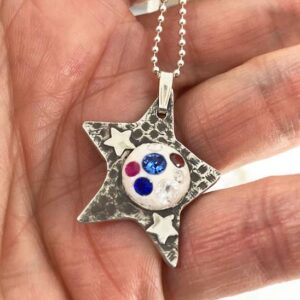 Star Spangled Fine Silver Necklace