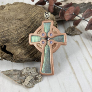 Abide in Me Large Celtic Cross Pendant