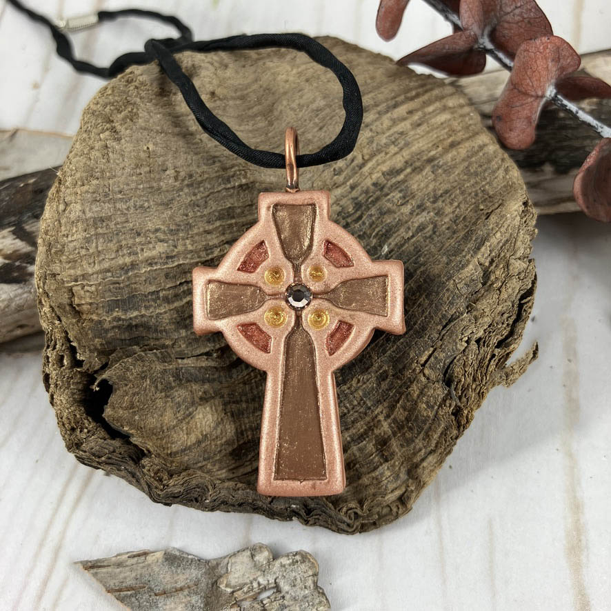 Abide in Me Medium Celtic Cross Pendant