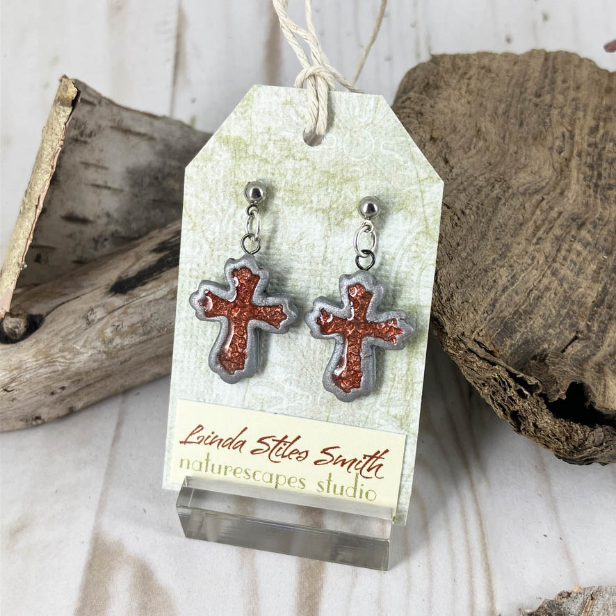 Inner Glow Cross Earrings Warm Hues Collection