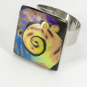 Swirls of Color Adjustable Rings