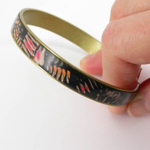 Symphony Black Snakeskin Style Bangle Bracelet