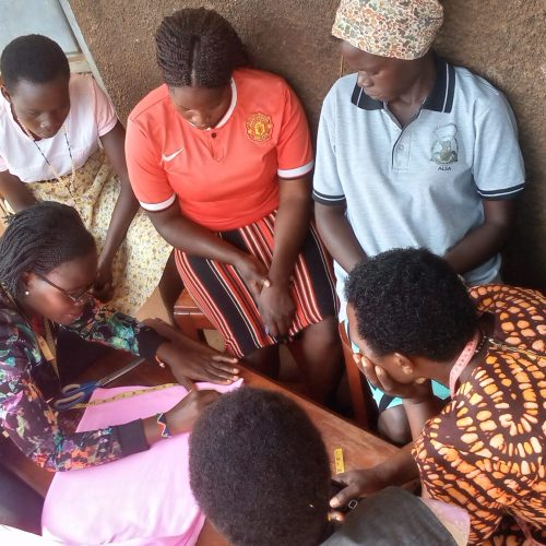 Training single mothers how to make reusable sanitary pads Lorr trading centre in Obia village, Lorr central Parish.