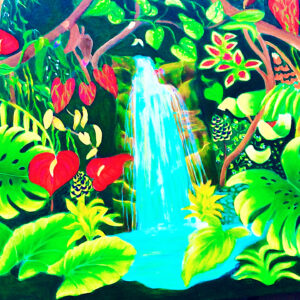 JUNGLE WATERFALL (30X24”, OIL)